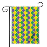Purple Green And Yellow Mardi Gras Print House Flag