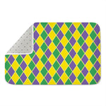 Purple Green And Yellow Mardi Gras Print Indoor Door Mat