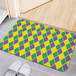 Purple Green And Yellow Mardi Gras Print Indoor Door Mat