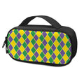 Purple Green And Yellow Mardi Gras Print Portable Cooler Travel Case