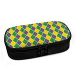 Purple Green And Yellow Mardi Gras Print Insulin Cooler Travel Case