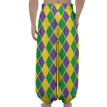 Purple Green And Yellow Mardi Gras Print Lantern Pants