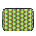 Purple Green And Yellow Mardi Gras Print Laptop Sleeve