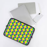 Purple Green And Yellow Mardi Gras Print Laptop Sleeve