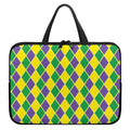 Purple Green And Yellow Mardi Gras Print Laptop Sleeve With Handle