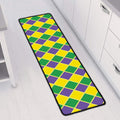 Purple Green And Yellow Mardi Gras Print Long Kitchen Mat