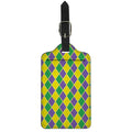 Purple Green And Yellow Mardi Gras Print Luggage Tag