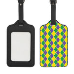 Purple Green And Yellow Mardi Gras Print Luggage Tag