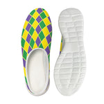 Purple Green And Yellow Mardi Gras Print Mesh Casual Shoes