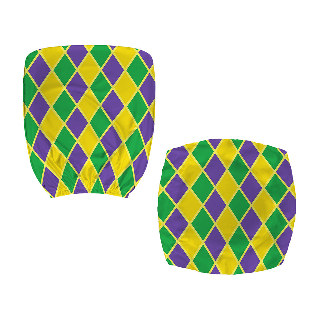 Purple Green And Yellow Mardi Gras Print Office Chair Cover