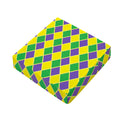 Purple Green And Yellow Mardi Gras Print Outdoor Seat Cushion Cover