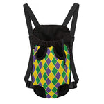 Purple Green And Yellow Mardi Gras Print Pet Carrier Backpack