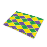 Purple Green And Yellow Mardi Gras Print Pet Cooling Mat Cover