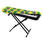 Purple Green And Yellow Mardi Gras Print Piano Keyboard Cover