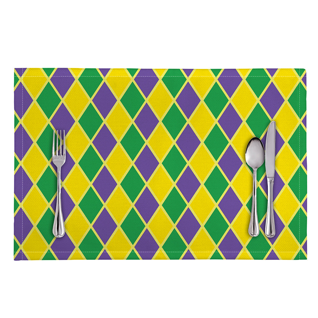 Purple Green And Yellow Mardi Gras Print Placemat
