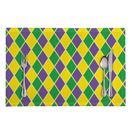 Purple Green And Yellow Mardi Gras Print Placemat