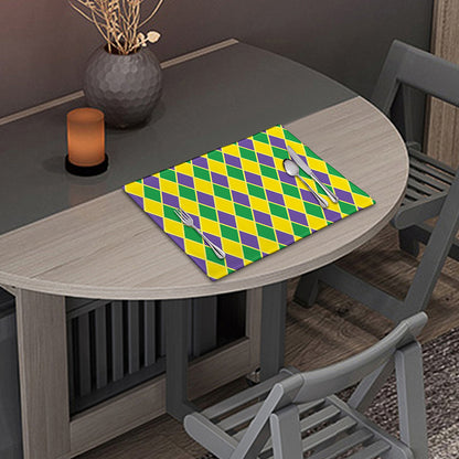 Purple Green And Yellow Mardi Gras Print Placemat