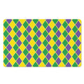 Purple Green And Yellow Mardi Gras Print Polyester Doormat