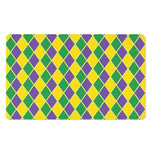 Purple Green And Yellow Mardi Gras Print Polyester Doormat