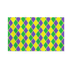Purple Green And Yellow Mardi Gras Print Polyester Flag