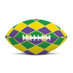 Purple Green And Yellow Mardi Gras Print Rugby Ball