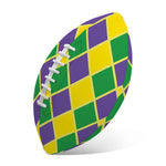 Purple Green And Yellow Mardi Gras Print Rugby Ball