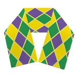Purple Green And Yellow Mardi Gras Print Scarf