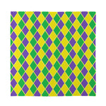 Purple Green And Yellow Mardi Gras Print Silk Bandana