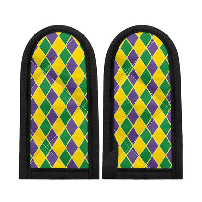 Purple Green And Yellow Mardi Gras Print Skillet Handle Cover