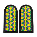 Purple Green And Yellow Mardi Gras Print Skillet Handle Cover