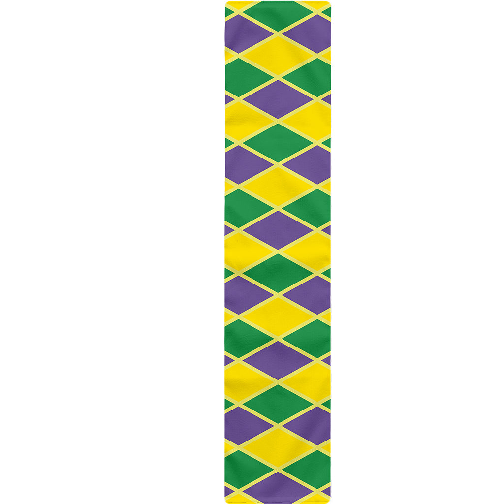 Purple Green And Yellow Mardi Gras Print Table Runner