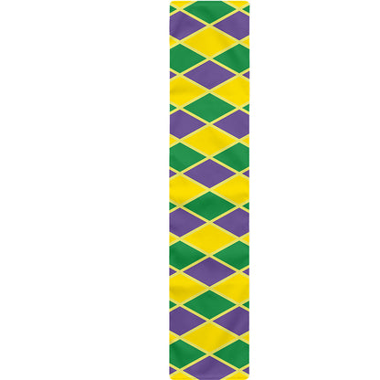 Purple Green And Yellow Mardi Gras Print Table Runner