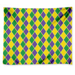 Purple Green And Yellow Mardi Gras Print Tapestry