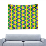 Purple Green And Yellow Mardi Gras Print Tapestry