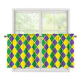 Purple Green And Yellow Mardi Gras Print Tier Curtains