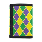 Purple Green And Yellow Mardi Gras Print Trifold Wallet