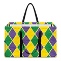 Purple Green And Yellow Mardi Gras Print Utility Tote Bag