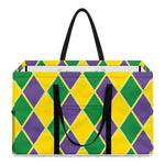 Purple Green And Yellow Mardi Gras Print Utility Tote Bag