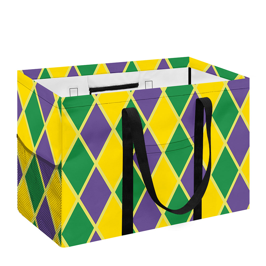 Purple Green And Yellow Mardi Gras Print Utility Tote Bag