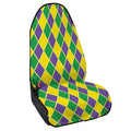 Purple Green And Yellow Mardi Gras Print Waterproof Car Seat Cover