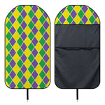 Purple Green And Yellow Mardi Gras Print Waterproof Car Seat Cover