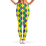 Purple Green And Yellow Mardi Gras Print Women's Leggings