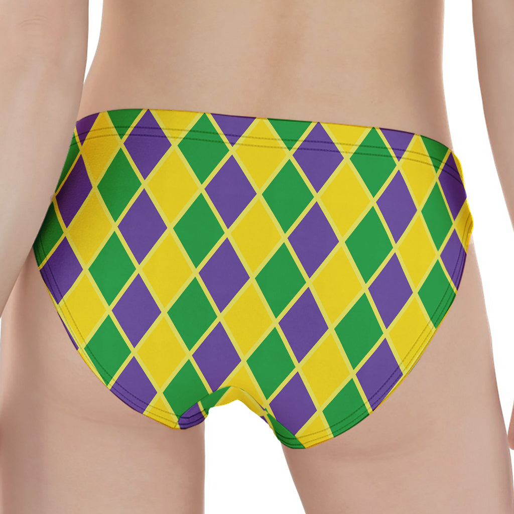 Purple Green And Yellow Mardi Gras Print Women's Panties