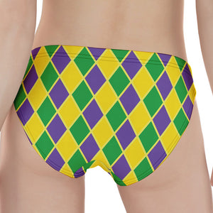 Purple Green And Yellow Mardi Gras Print Women's Panties