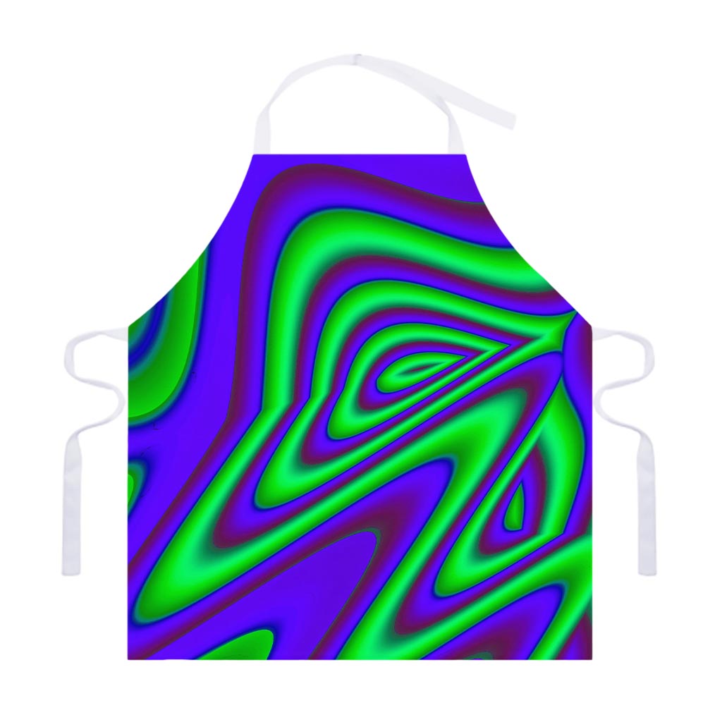 Purple Green Psychedelic Trippy Print Adjustable Apron