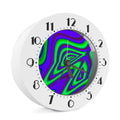 Purple Green Psychedelic Trippy Print Alarm Clock