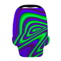 Purple Green Psychedelic Trippy Print Baby Seat Cover