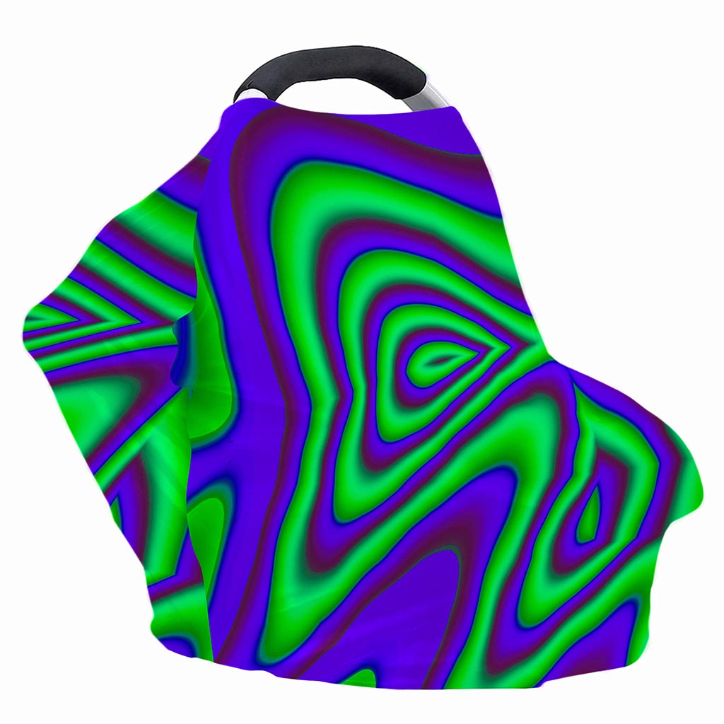 Purple Green Psychedelic Trippy Print Baby Seat Cover