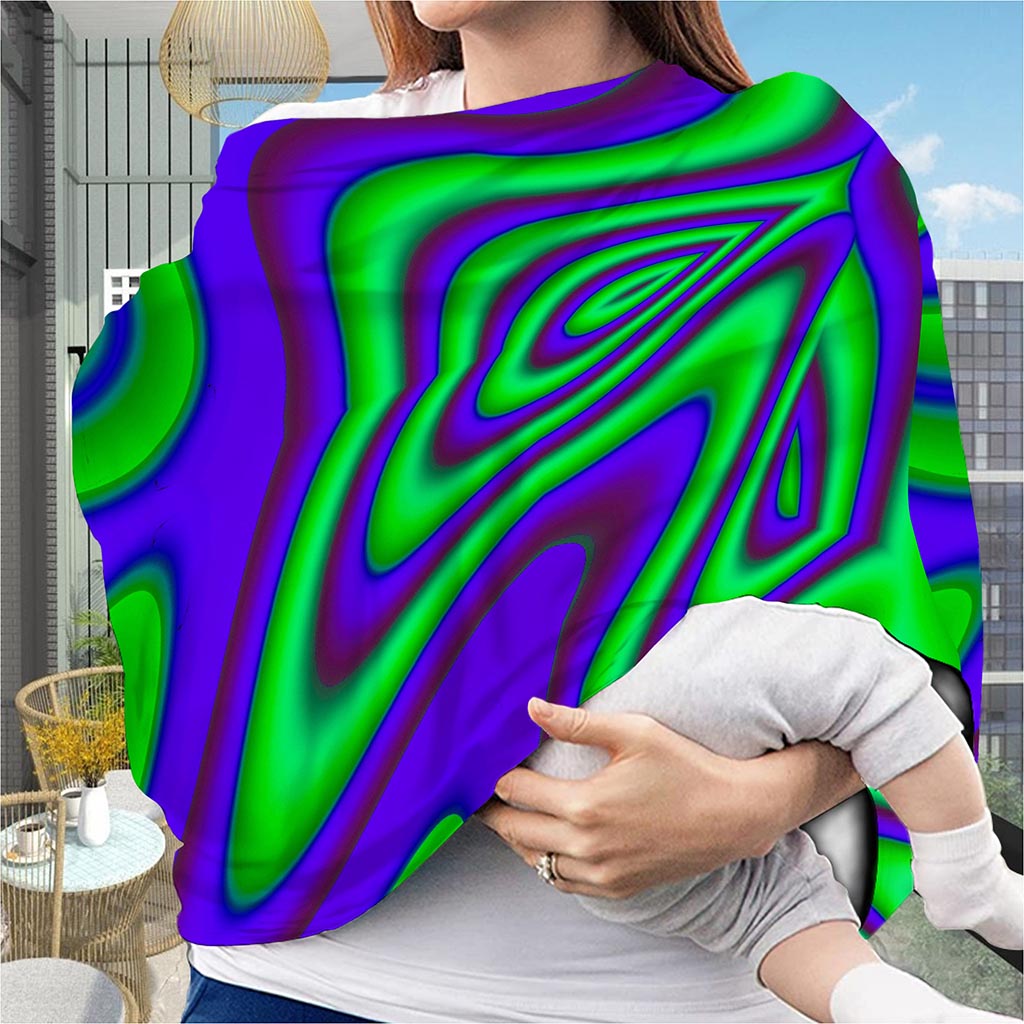 Purple Green Psychedelic Trippy Print Baby Seat Cover