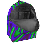 Purple Green Psychedelic Trippy Print Backpack